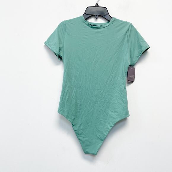 Auden Women's Luxury Collection 4 Way Stretch Short Sleeve Bodysuit Tidal Flow M - Picture 2 of 6